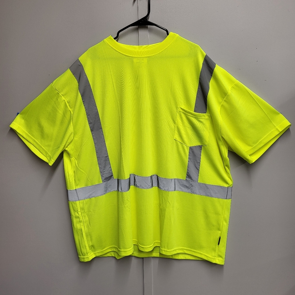 Galeton Safety T-shirt 4XL Yellow Reflective Short Sleeve Class 2  Illuminator